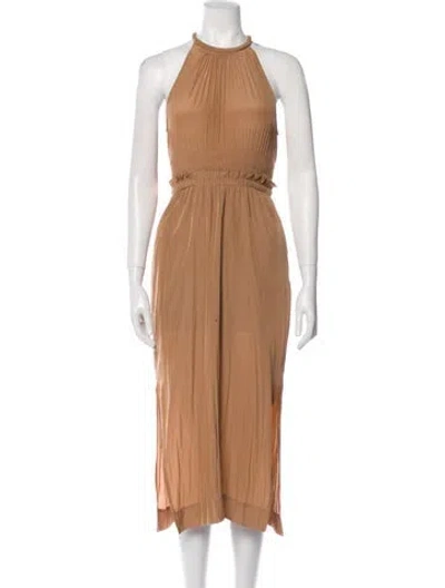 Pre-owned A.l.c Halterneck Long Dress In Brown