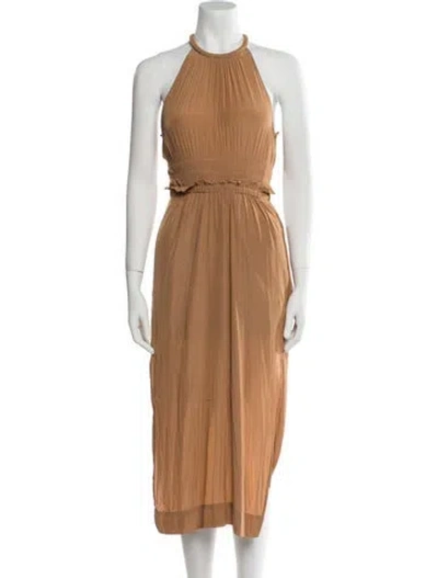 Pre-owned A.l.c Halterneck Long Dress In Brown