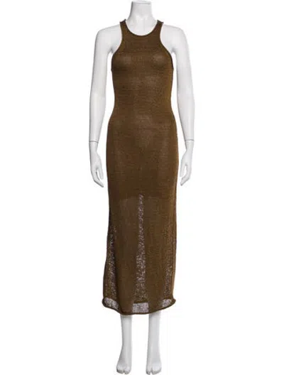 Pre-owned A.l.c Halterneck Long Dress In Brown