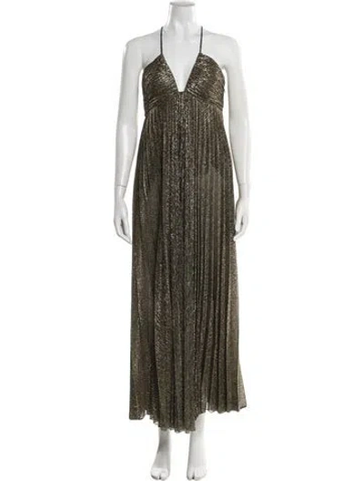 Pre-owned A.l.c Halterneck Long Dress In Gold