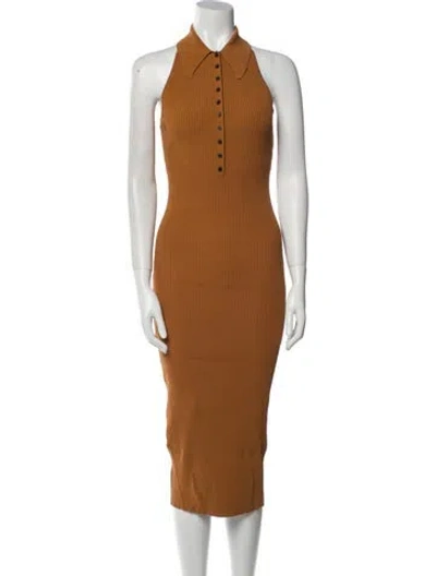 Pre-owned A.l.c Halterneck Long Dress In Orange