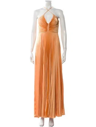 Pre-owned A.l.c Halterneck Long Dress In Orange