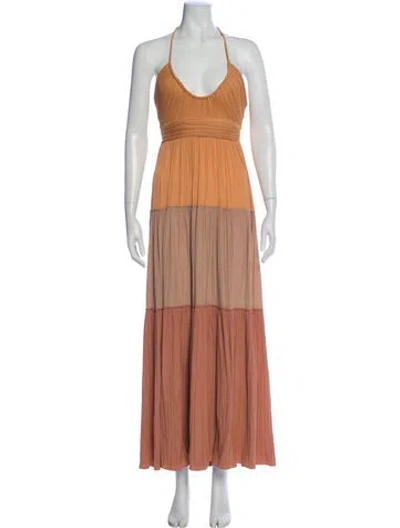 Pre-owned A.l.c Halterneck Long Dress In Orange