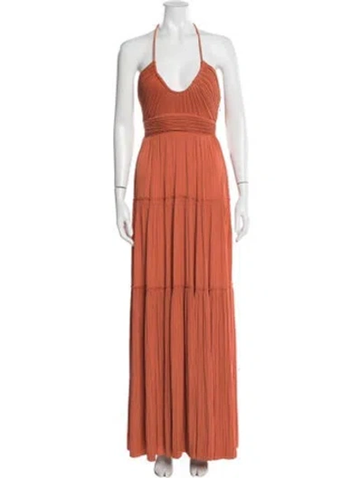 Pre-owned A.l.c Halterneck Long Dress In Orange