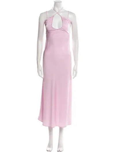Pre-owned A.l.c Halterneck Long Dress In Pink