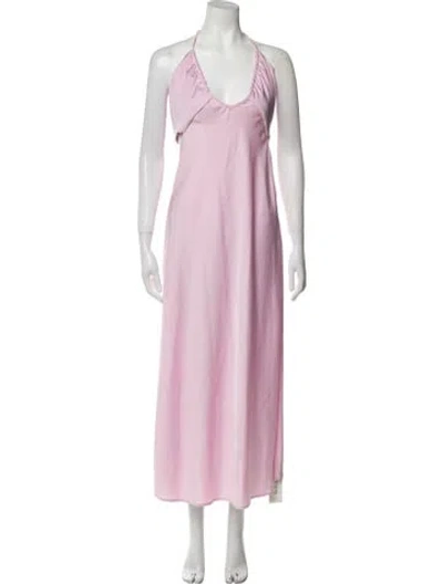 Pre-owned A.l.c Halterneck Long Dress In Pink