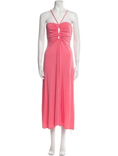 Pre-owned A.l.c Halterneck Long Dress In Pink