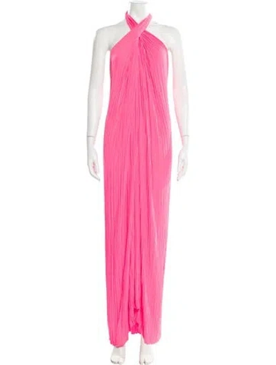 Pre-owned A.l.c Halterneck Long Dress In Pink