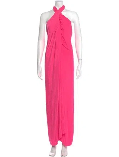 Pre-owned A.l.c Halterneck Long Dress In Pink