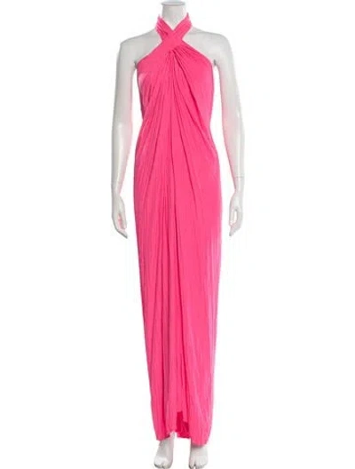 Pre-owned A.l.c Halterneck Long Dress In Pink