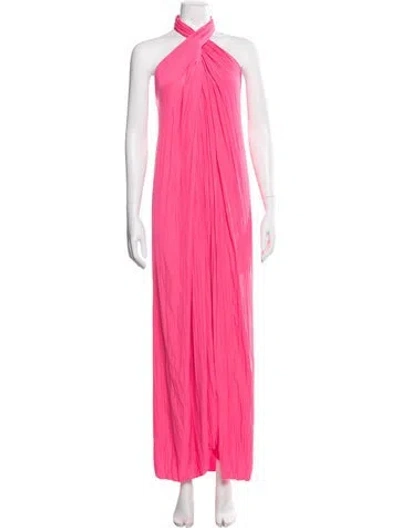 Pre-owned A.l.c Halterneck Long Dress In Pink