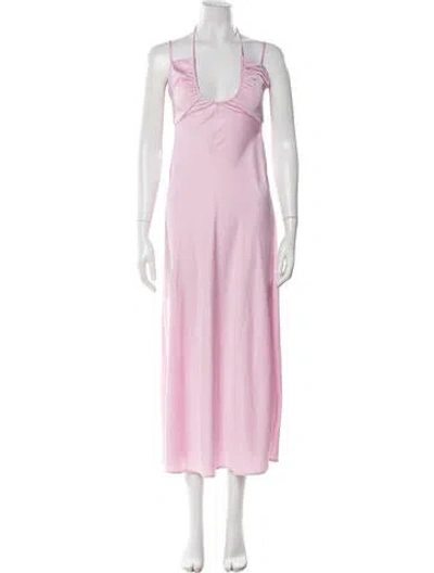 Pre-owned A.l.c Halterneck Long Dress In Pink
