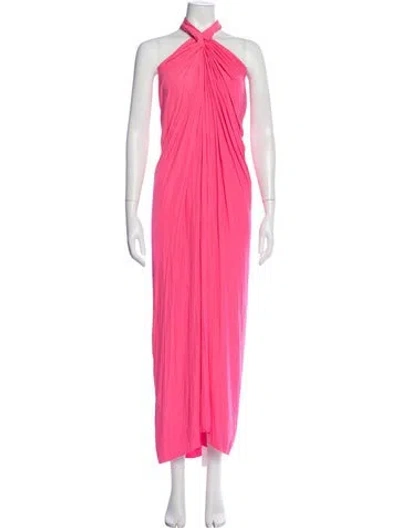 Pre-owned A.l.c Halterneck Long Dress In Pink