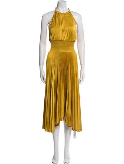 Pre-owned A.l.c Halterneck Long Dress W/ Tags In Gold