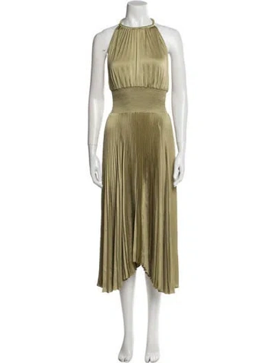 Pre-owned A.l.c Halterneck Long Dress W/ Tags In Green