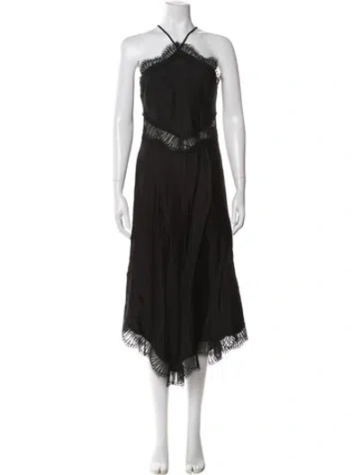 Pre-owned A.l.c Halterneck Midi Length Dress In Black