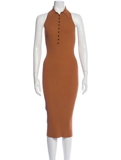 Pre-owned A.l.c Halterneck Midi Length Dress In Brown