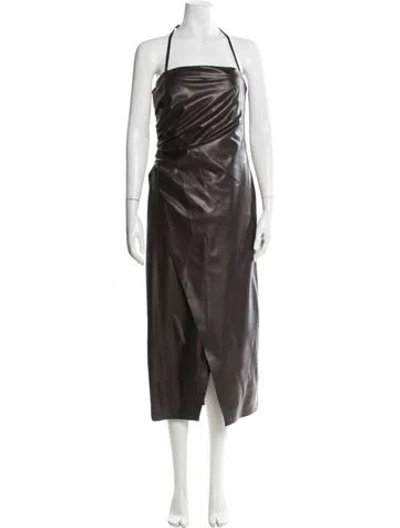 Pre-owned A.l.c Halterneck Midi Length Dress In Brown