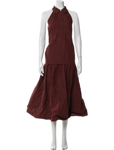 Pre-owned A.l.c Halterneck Midi Length Dress In Brown