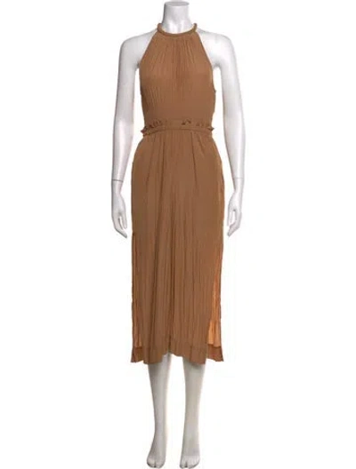 Pre-owned A.l.c Halterneck Midi Length Dress In Brown