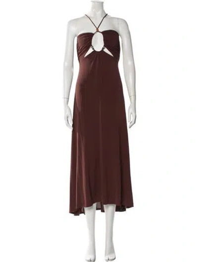Pre-owned A.l.c Halterneck Midi Length Dress In Burgundy