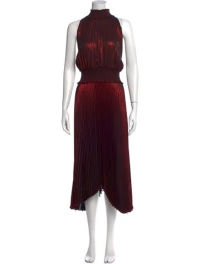 Pre-owned A.l.c Halterneck Midi Length Dress In Metallic/red