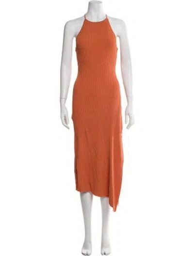 Pre-owned A.l.c Halterneck Midi Length Dress In Orange