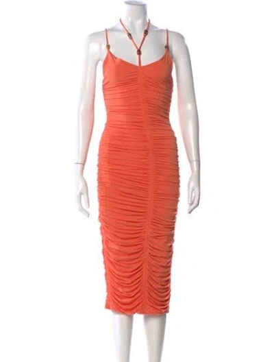 Pre-owned A.l.c Halterneck Midi Length Dress In Orange