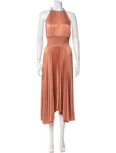 Pre-owned A.l.c Halterneck Midi Length Dress In Orange