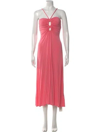 Pre-owned A.l.c Halterneck Midi Length Dress In Pink