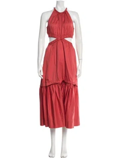 Pre-owned A.l.c Halterneck Midi Length Dress In Red
