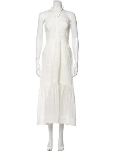 Pre-owned A.l.c Halterneck Midi Length Dress In White