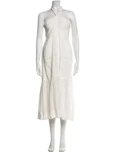 Pre-owned A.l.c Halterneck Midi Length Dress In White