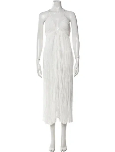Pre-owned A.l.c Halterneck Midi Length Dress In White