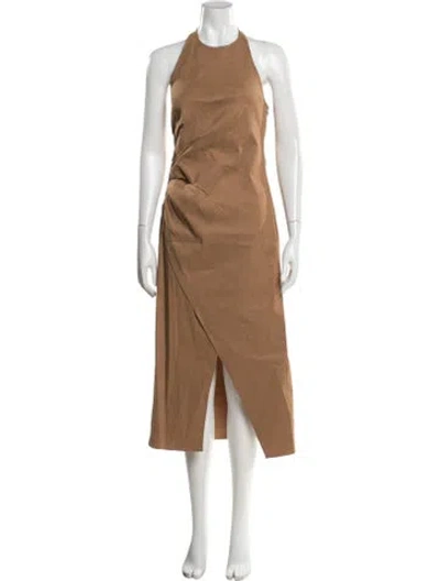 Pre-owned A.l.c Halterneck Midi Length Dress In Yellow