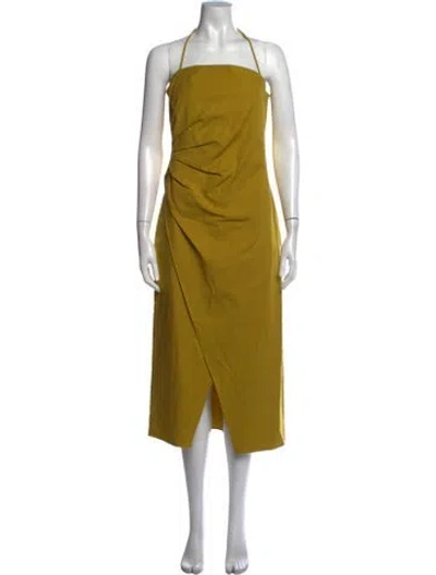 Pre-owned A.l.c Halterneck Midi Length Dress In Yellow