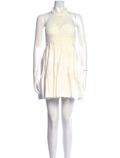Pre-owned A.l.c Halterneck Mini Dress In Neutral