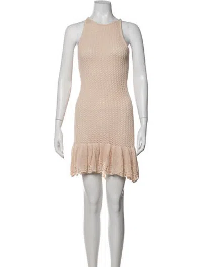 Pre-owned A.l.c Halterneck Mini Dress In Neutrals