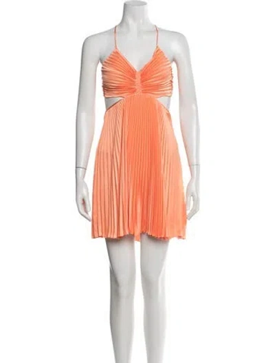 Pre-owned A.l.c Halterneck Mini Dress In Orange