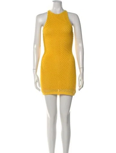Pre-owned A.l.c Halterneck Mini Dress In Yellow