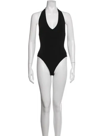 Pre-owned A.l.c Halterneck Sleeveless Bodysuit W/ Tags In Black