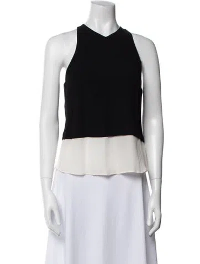 Pre-owned A.l.c Halterneck Sleeveless Crop Top In Black