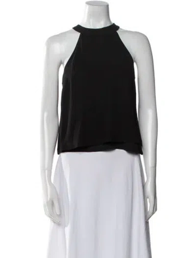 Pre-owned A.l.c Halterneck Sleeveless Crop Top In Black