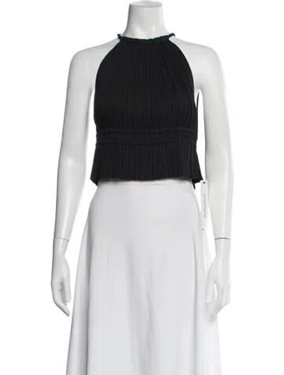 Pre-owned A.l.c Halterneck Sleeveless Crop Top In Black