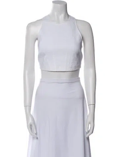 Pre-owned A.l.c Halterneck Sleeveless Crop Top In Neutral