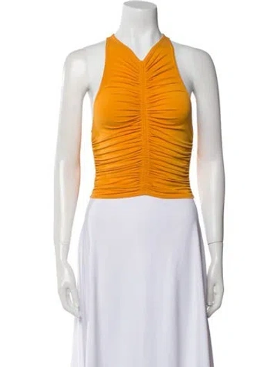Pre-owned A.l.c Halterneck Sleeveless Crop Top In Orange