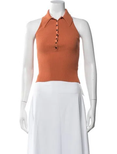 Pre-owned A.l.c Halterneck Sleeveless Polo In Orange