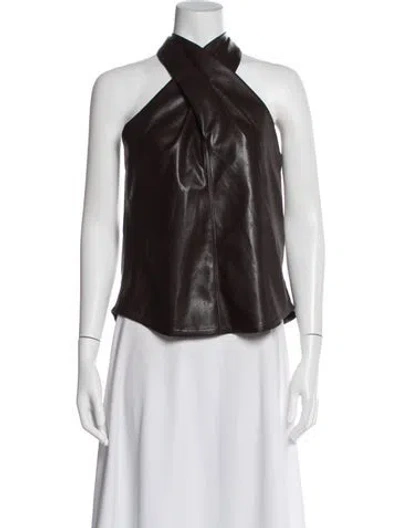 Pre-owned A.l.c Halterneck Sleeveless Top In Brown