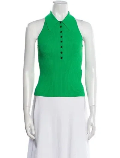 Pre-owned A.l.c Halterneck Sleeveless Top In Green