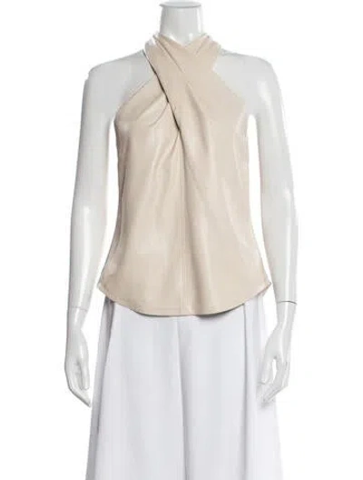 Pre-owned A.l.c Halterneck Sleeveless Top In White